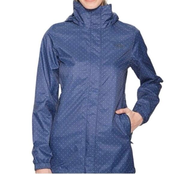 The North Face Jackets & Blazers - The North Face Jacket Resolve Blue Triangle Print Hooded Parka Coat Size Large